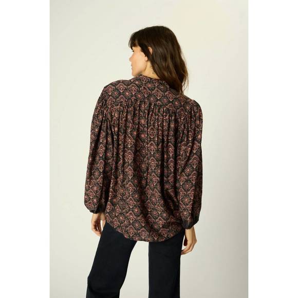 NEW NATALIE MARTIN leslie top in fleur-de-lis black - Picture 5 of 5